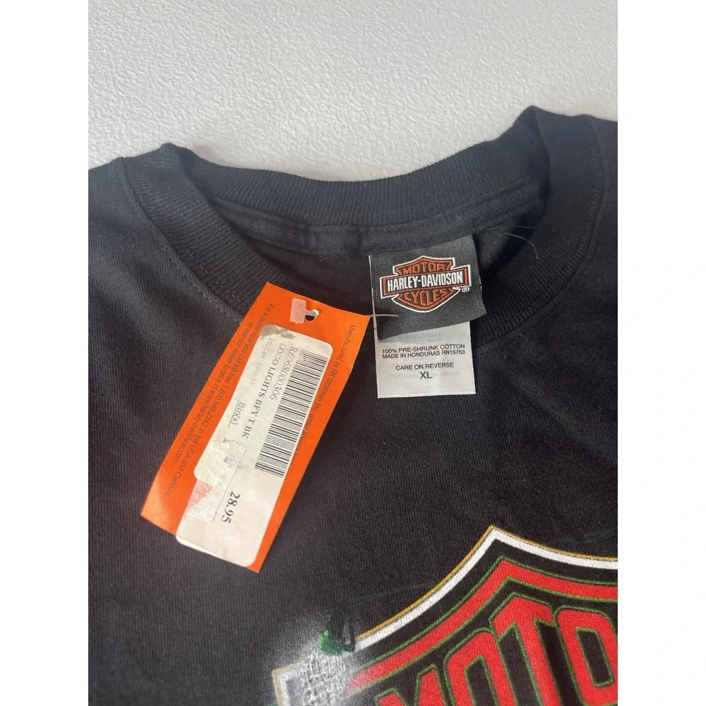 Harley Davidson Black Tshirt Cape Cod MA Christmas Lights‎ Size XL - Picture 3 of 5
